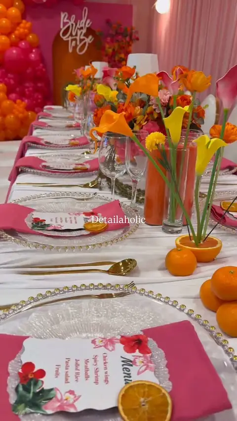 Custom printed menu cards on a styled table